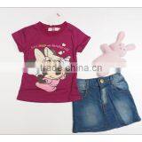 2014 New Summer Girls Clothing Suits Kids Fashion Minnie t Shirts+jeans Skirts 2pcs Outfits Baby Girls Suits thumbnail-2