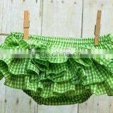 New Design Kids Boutique Clothing Baby Cotton Diaper Cover Bloomers Baby Girl Soft Gingham Underwear Ruffle Shorts thumbnail-3