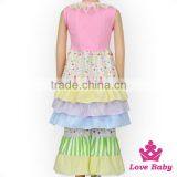 2017 New Three Color Cake Skirt Sleeveless Suit Stylish Ruffle Set Kids Anarkalifall Boutique Girl Clothing Outfits thumbnail-1