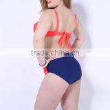 Nylon Plus Size Bikini Backless Two Piece Padded Skinny Style Stretchable Patchwork Sold By Set thumbnail-2