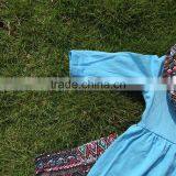 2-7t FALL/Winter Kids OUTFITS 3 Pieces Scarf Pant Sets Girls Hot Sell Aztec Boutique Clothes Kids Turquoise Top Sets thumbnail-5