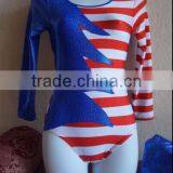 GIRLS DANCE GYMNASTICS PATRIOTIC LEOTARD SIZE 7/8 PLUS SHORT PANTS thumbnail-1