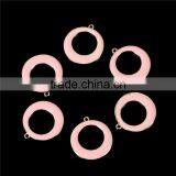 Zinc Based Alloy Open Double Circle Circular Lunar Eclipse Charms Circle Ring Gold Plated Light Pink Enamel thumbnail-3