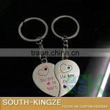 Girl Boy Alluminum Alloy Half Hearts Keychain thumbnail-1