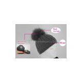 Wholesale Colorful Choice Knitted Beanie Hat With Fox Fur Pom Pom thumbnail-2