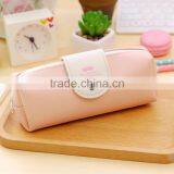 Promotional Cheap Pure Color Beard Printed PU Canvas Stationery Pocket Button Pencil Bag thumbnail-2