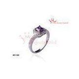 925 Sterling Silver Rings In Blue Cushion Diamond Cut Engagement Halo Rings thumbnail-1