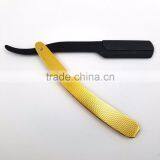 Professional Barber Shaving Razor Black Blade Gold Handle