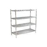 Silver Stainless Steel Catering Equipment 1200x500x1550mm , 4 Tier Storage Shelf