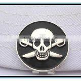 2015 Fashion White & Black Pirate Ball Marker With Magnetic Hat Clip