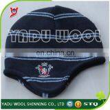 Children Winter Warm Earflap Striped Beanie Hat