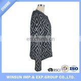 Open-front Custom Women Cardigan Black Plaid Long Sleeve V-neck Sweater thumbnail-1