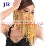 Tribal Indian Women Beaded Belly Dance Face Veil Accessory P-9015# thumbnail-4