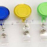 Cheap Plastic Promotional Retractable Badge Reel Holder With Swivel Spring Clip and With Alligator Clip
