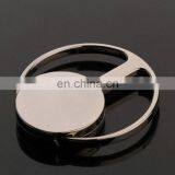 Round Shape Metal Cheap Silver Plated Sublimation Keychain thumbnail-3