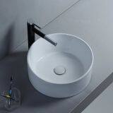 Bathroom good quality ceramic sanitaryware round shape wash hand basin sink in white color