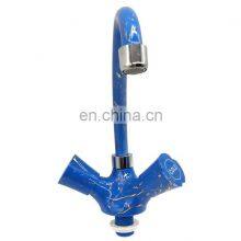 Double Handles Pull Down Kitchen Faucet Water Tap Kitchen Mixer Faucet thumbnail-5