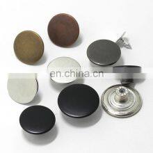 Custom Brand Flat Blank Metal Shank Brass Button for Jeans