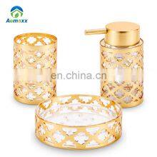 Блестящий лак, роскошная серебряно-золотая мыльница, пластиковый хромированный набор для ванной комнаты, ванная принадлежность thumbnail-4