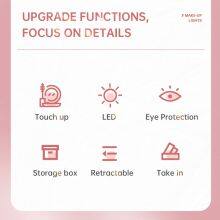 Mirror Lamp Led Photography Fill Light Folding Function Portable Thin Anchor Lighting Light Live Broadcast thumbnail-2