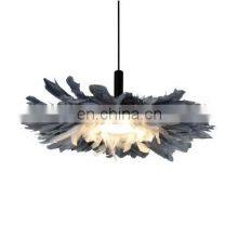 Feather Lamp Shade Romantic Dream Chandelier LED Lamp Bedroom Living Room thumbnail-4