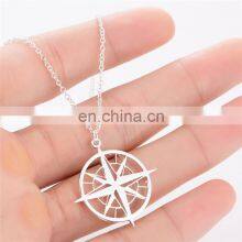 Popular Gold 925 Sterling Silver Eight Star Compass Pendant Charm Necklace For Women thumbnail-4