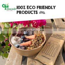 Yada Disposable Natural Wood Cutlery Spoon Fork Knife Sets Pack With Paper Wrapped Individually Disposable Cutlery Set thumbnail-3