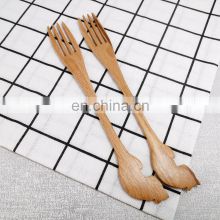Amazon Hot Sale Offers Pine Natural Wood Handmade Serving Spoons and Forks in Multiple Sizes