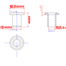 Hollow Rivet Manufacturers Stock Straight Pipe Hole Round Head Double Pass Copper Hollow Corns 4*4*6 Brass Corns Rivet（Wechat:13510231336） thumbnail-2
