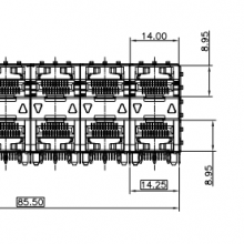 HSP-6322101YL, 4-port Fiber Cage - Containing Light Guide Rod
