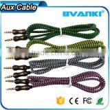 2016 New Products Fabric Braided 3.5mm Aux Audio Cable Male to Male for All Kinds of Electronics Product Express Supplier's Choice thumbnail-3