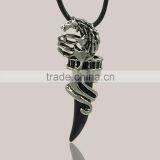 Stainless Steel Mens Wolf Tooth Tribal 5 Colors Pendant Necklace thumbnail-2