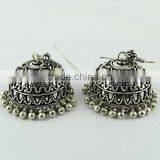 Oxidized Jhumka Rava Work 925 Sterling Silver Earring, Fine Silver Jewelry, Silver Jewelry Manufactures thumbnail-2