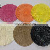 New Arrived handmade woven plastic wholesales round cheap placemat modern dinner table decoration