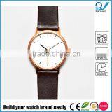 Minimalist Design Versatile Accessory Pvd Rose Gold Case Calf Leather Strap Watch Stainless Steel Back Women thumbnail-1