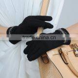 Black Colored Paillette Decorated Women Wool Gloves Made With Your Comfort in Mind thumbnail-3