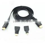 Multifuction 3 in 1 Hdmi to Mini Micro Hdmi Displayport Converter Cable for Smartphone Camera Monitor Hometheater thumbnail-2