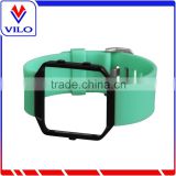 Factory Price Soft Silicone Watch Band Wrist strap + Metal Frame For Fitbit Blaze Watch
