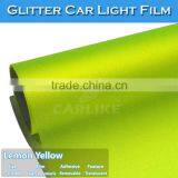 Most Populal Glitter Lemon Yellow Car Headlight Wrapping Sticker Foil thumbnail-2