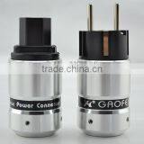 Gaofei E50BJ+BJ50 Rhodium Plated Schuko EU AC Power Plug European Plug+IEC Female Plug