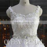 Ball Gown Spaghetti Strap Beaded Wedding Dress For Fat Woman thumbnail-5