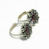 Make A Wish !! Red CZ_White CZ 925 Sterling Silver Toe Ring, Sterling Silver Jewelry, Handmade Toe Rings thumbnail-5