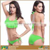 Women's Sexy Halter Ruffles Top Strings Bottom Bikini Sets Swimsuits thumbnail-4