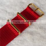 Ferrari Red Changeable Nato Watch Straps With Gold Hardware