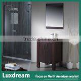 Dark Cherry Solid Wood Bathroom Furniture With Mirror