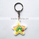 Star Shaped Soft Rubber Metal Letter Printing PVC Key Chain Manufacture
