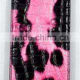 Pink Crocodile Pattern Top Grade Flip Wallet Leather Phone Case For Nokia Lumia 1030 With Plaid Pattern Lining thumbnail-2