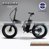 350w foldable electric bicycle with 26*4.0 slide tyres