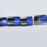 Cute Silver-plated Glass Cobalt Blue 15x10mm Triangle Tube thumbnail-2
