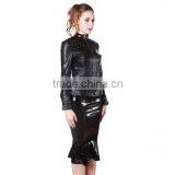 2016 Newest Style Hot Sexy Long Pvc Dress Tight Ladies Leather Catsuit thumbnail-2